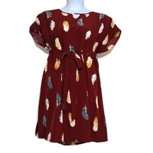 Maternity Keyhole Neck Belted Dress Size 1X-XXL NWT